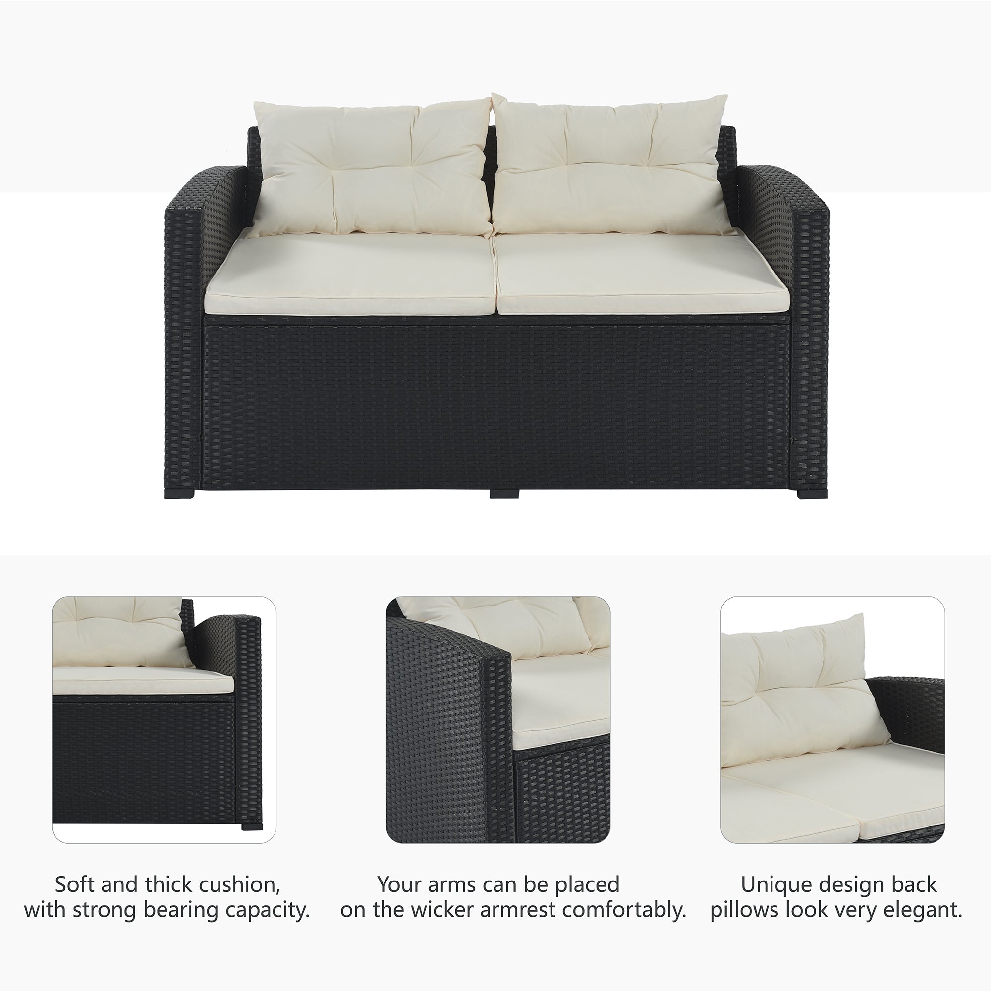 9-piece Outdoor Patio Large Wicker Sofa Set
