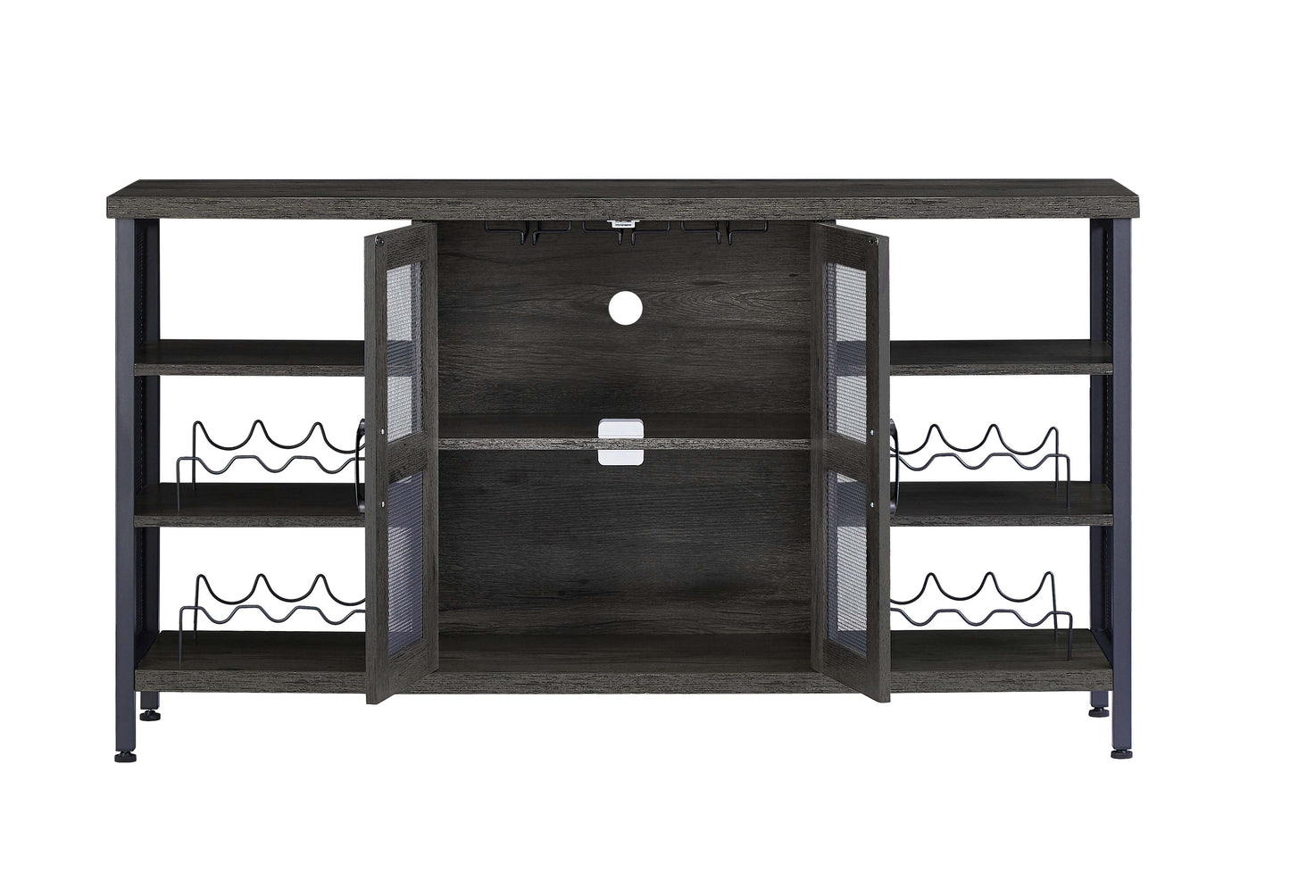 AWQM Industrial Bar Cabinet Wine Storage Cabinet Dining Cabinet with Wine Rack and Tall Glass Holder