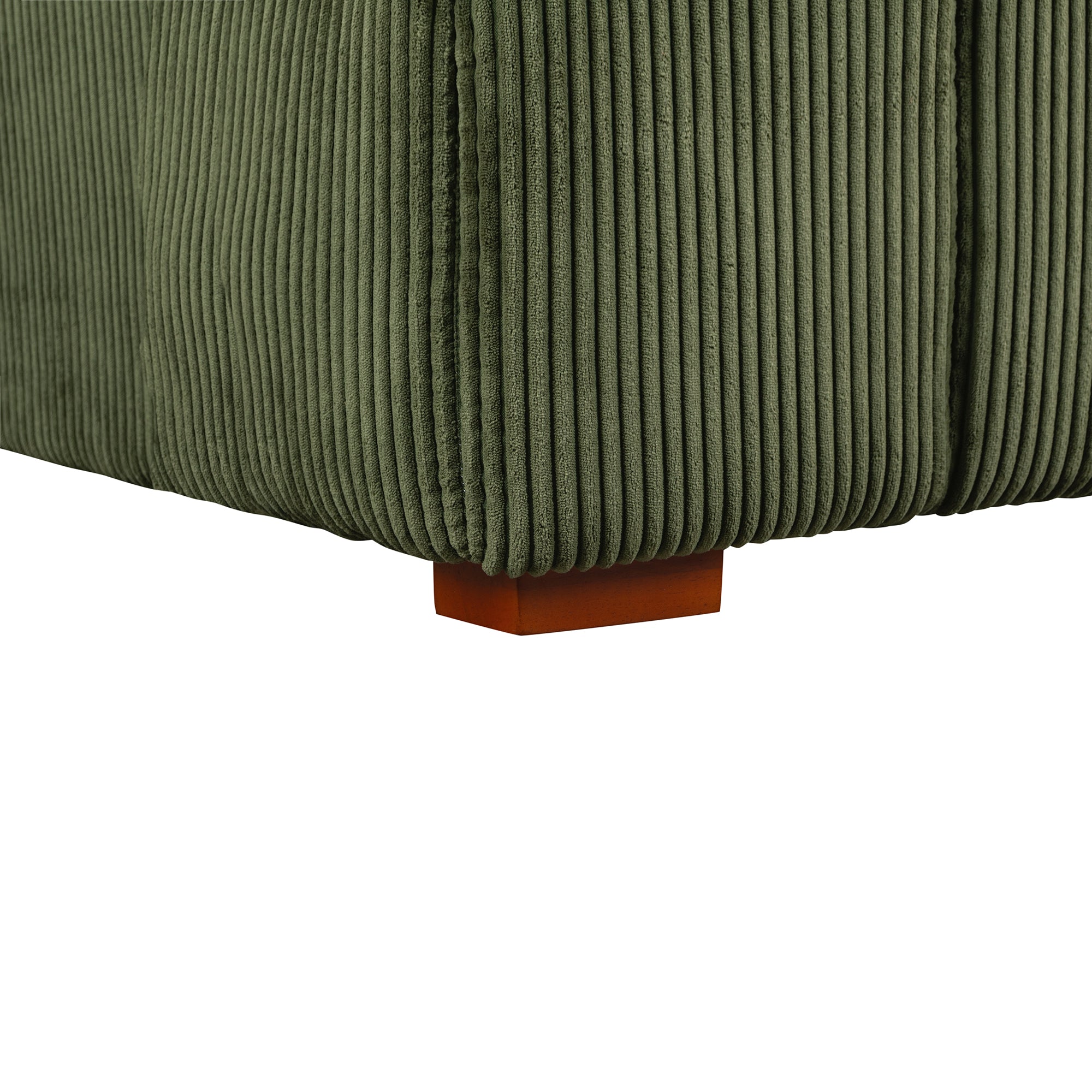 Modern Corduroy Fabric Green Sofa