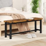 AWQM Dining Table Chair Bench 2-Piece Set, Bench, 39-Inch, Stackable, for Dining Room Kitchen Conference Room, Brown