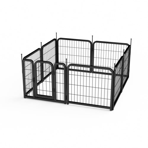 AWQM Outdoor Dog Fence, 8 Piece Dog Fence 24 Inch Small Dog Pet Pen