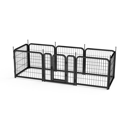 AWQM Outdoor Dog Fence, 8 Piece Dog Fence 24 Inch Small Dog Pet Pen