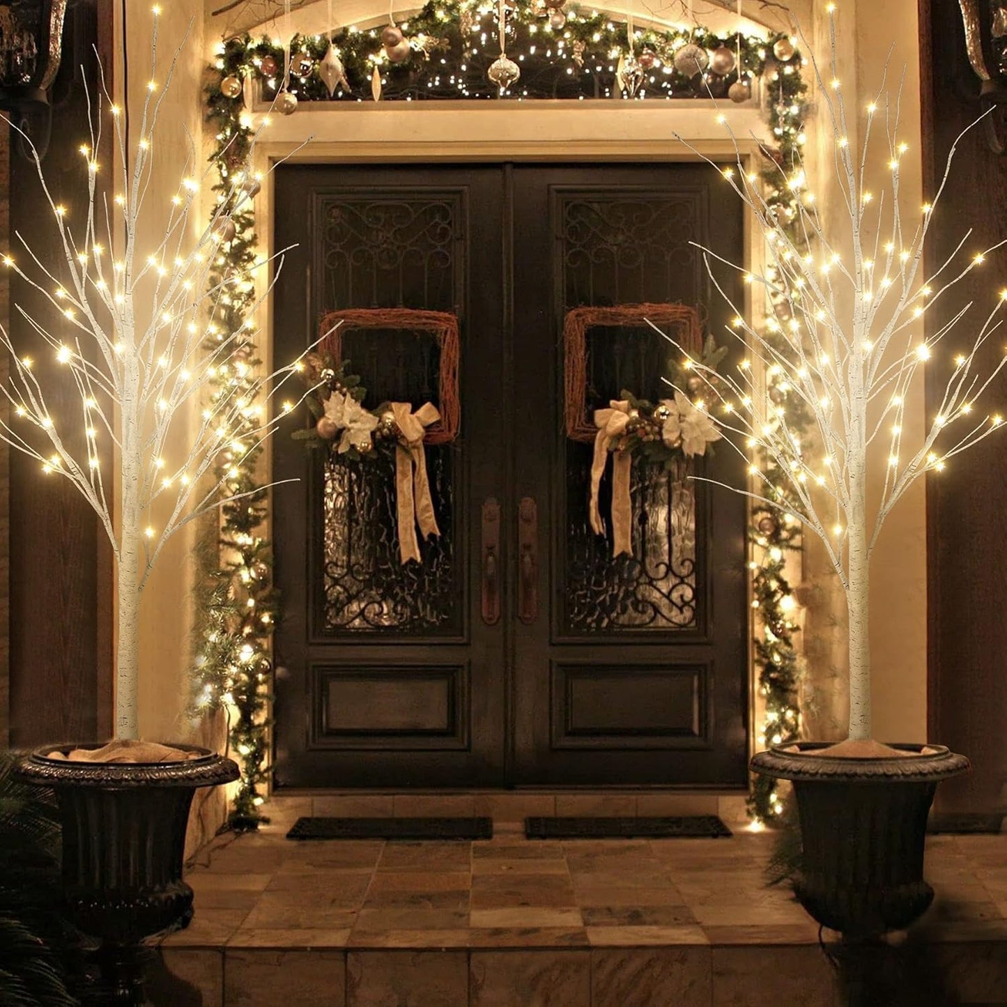 AWQM Christmas Tree, Set of 3 LED Lighted Decorative Trees - 4ft, 5ft and 6ft