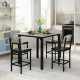 AWQM 5 Piece Dining Table Set, Dining Table Set for 4, Marble Table and 4 Upholstered Leather Chairs, Compact Dining Table Set for Small Spaces, Apartments, Kitchens, Dining Rooms. White