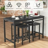 AWQM Dining Bar Table Set for 4, Modern Counter Height Table and 4 Bar Stools, 5 Piece Bar Table and Chairs Set for Small Spaces, Apartment, Pub, Dining Room, Kitchen, Black