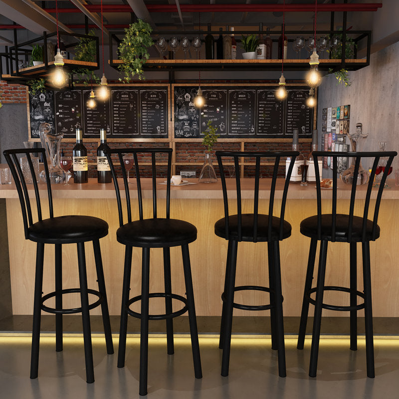 AWQM Faux Leather Upholstered Bar Stool Swivel Bar Chair for Bar Counter and Kitchen Island (Set of 2)