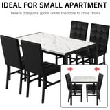 AWQM 4 Person Kitchen Dining Set, Marble Dining Table and Chairs with 4 Plush Upholstered Chairs for Apartments, Kitchens, Dining Rooms, Breakfast Corners, and Small Spaces.