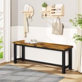 AWQM Dining Table Chair Bench 2-Piece Set, Bench, 39-Inch, Stackable, for Dining Room Kitchen Conference Room, Brown