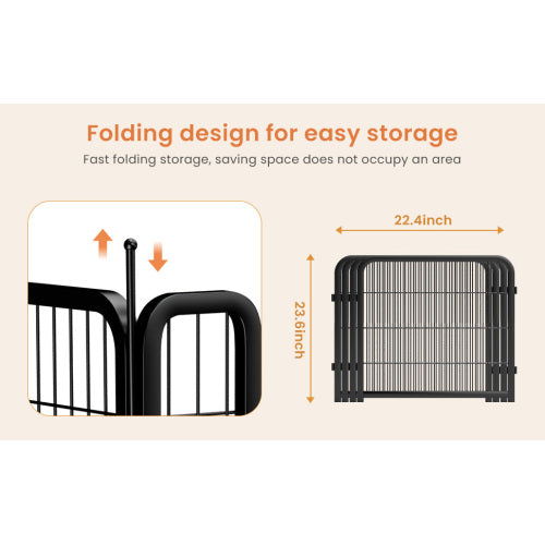 AWQM Outdoor Dog Fence, 8 Piece Dog Fence 24 Inch Small Dog Pet Pen