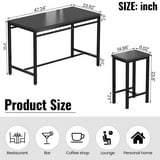 AWQM Dining Bar Table Set for 4, Modern Counter Height Table and 4 Bar Stools, 5 Piece Bar Table and Chairs Set for Small Spaces, Apartment, Pub, Dining Room, Kitchen, Black