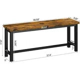 AWQM Dining Table Chair Bench 2-Piece Set, Bench, 39-Inch, Stackable, for Dining Room Kitchen Conference Room, Brown