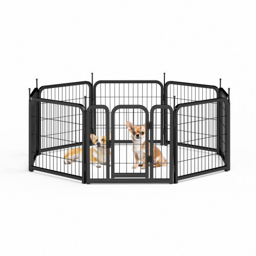 AWQM Outdoor Dog Fence, 8 Piece Dog Fence 24 Inch Small Dog Pet Pen