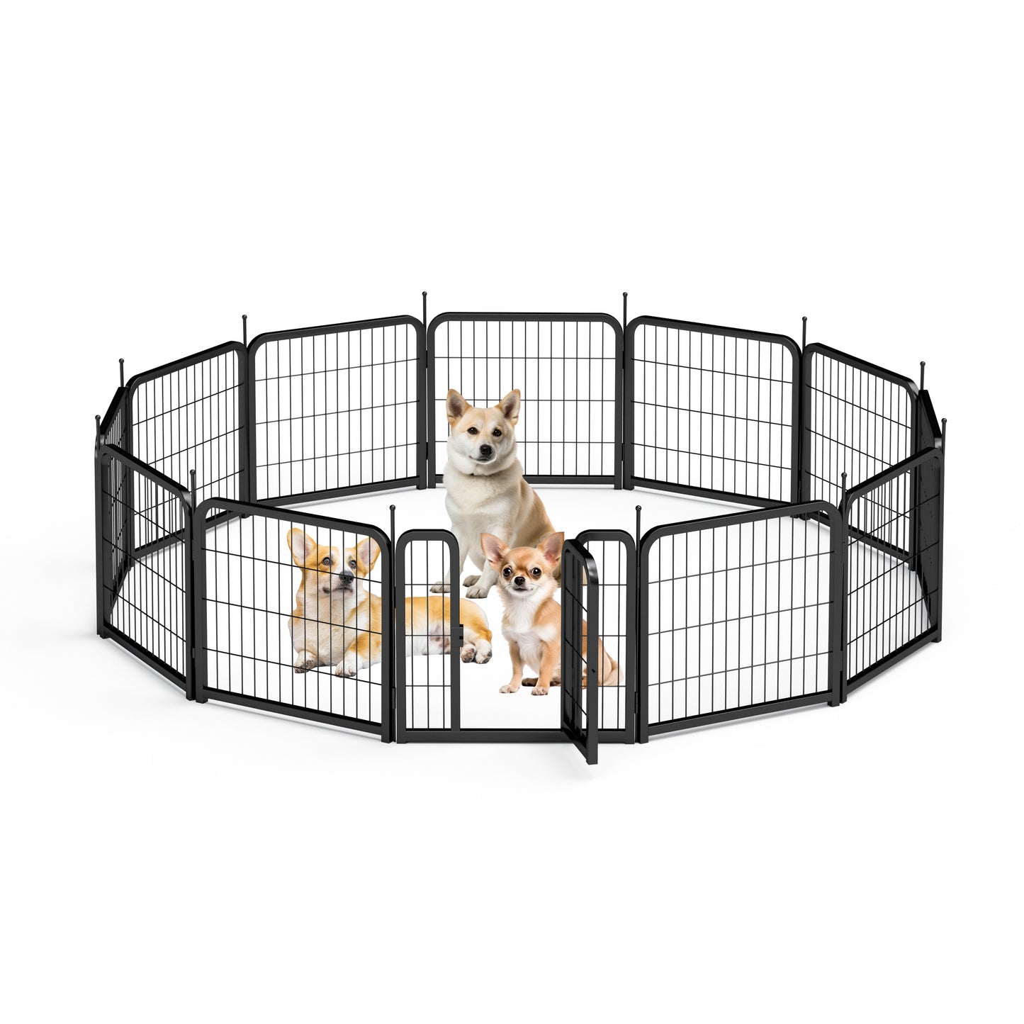 AWQM Outdoor Dog Fence, 12 Panel Dog Fence 24 Inch Small Dog Pet Fence
