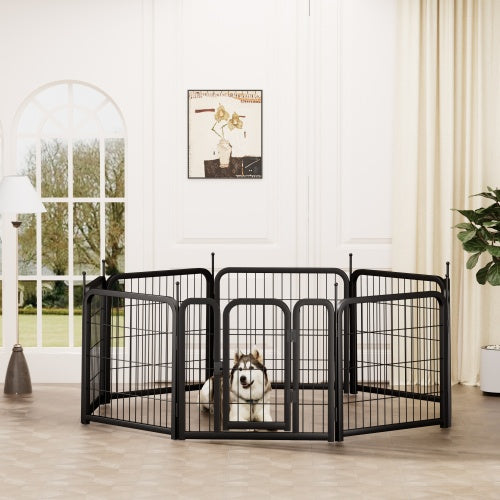 AWQM Outdoor Dog Fence, 8 Piece Dog Fence 24 Inch Small Dog Pet Pen