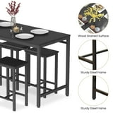 AWQM Dining Bar Table Set for 4, Modern Counter Height Table and 4 Bar Stools, 5 Piece Bar Table and Chairs Set for Small Spaces, Apartment, Pub, Dining Room, Kitchen, Black