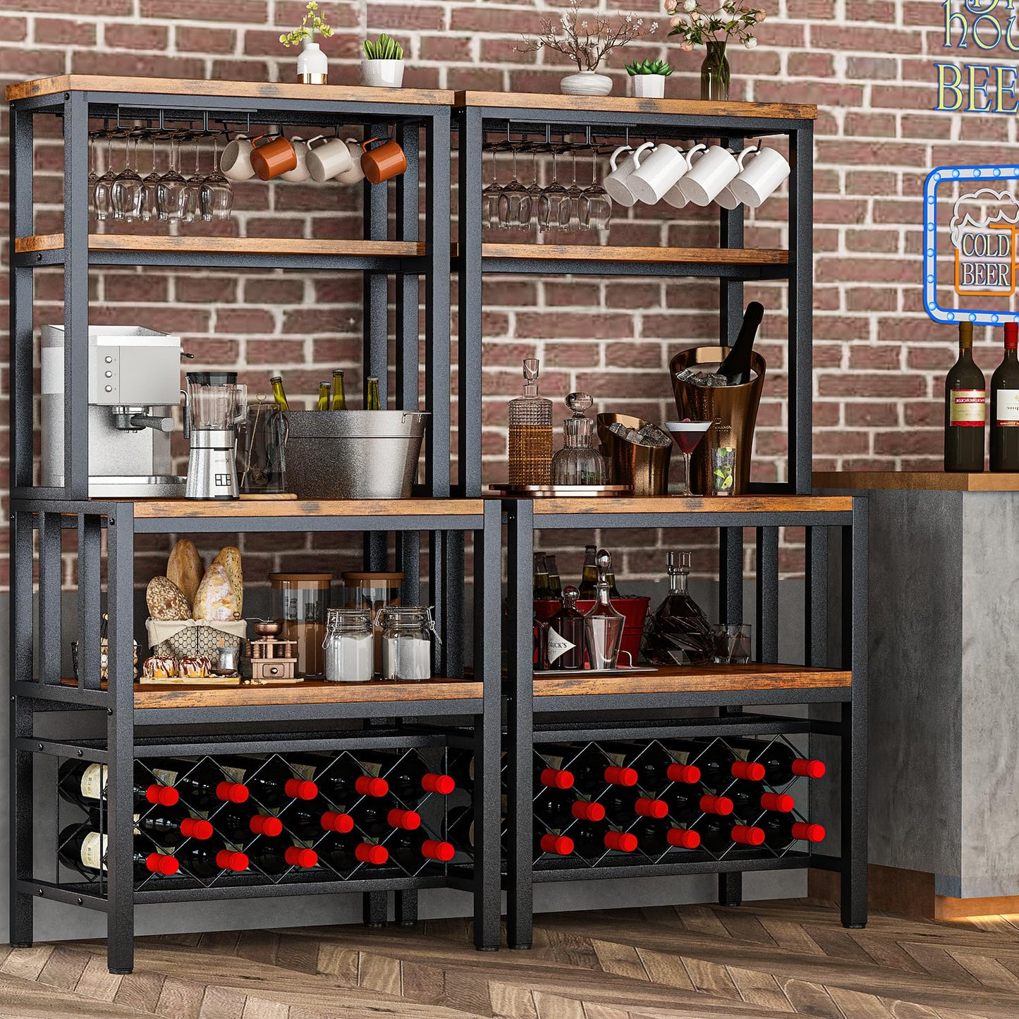 AWQM freestanding floor-to-ceiling wine rack cabinet