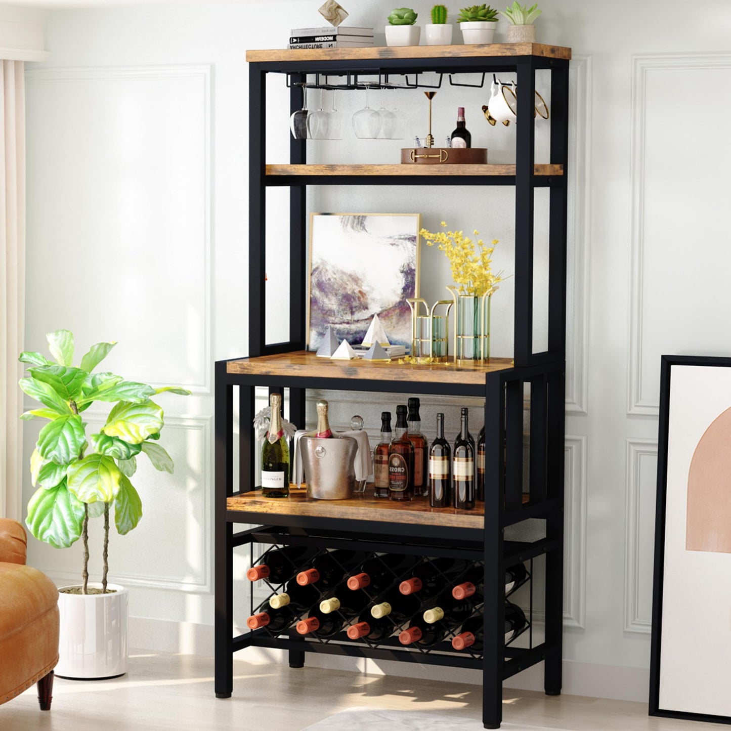 AWQM freestanding floor-to-ceiling wine rack cabinet
