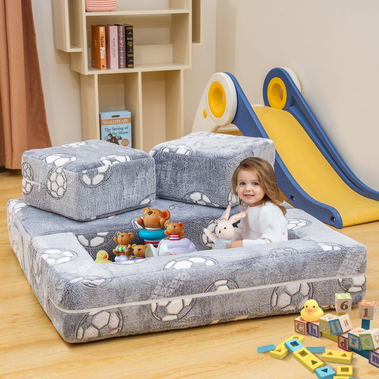 AWQM Foldable modular children's play sofa, glow-in-the-dark children's play sofa