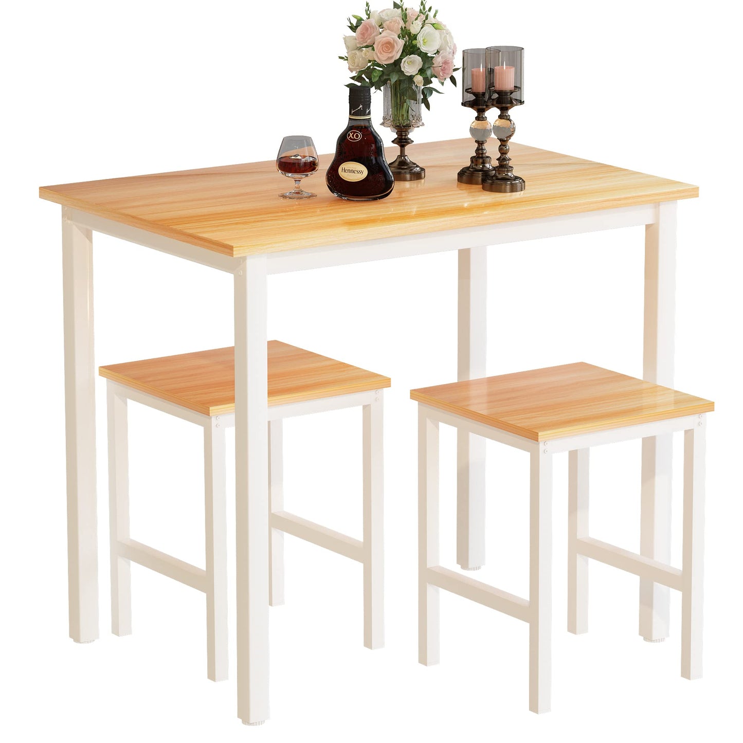 AWQM Industrial Small Dining Table, Dining Table for 2