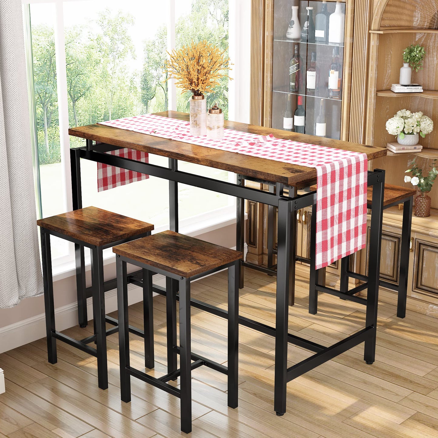 AWQM Modern Kitchen Dining Table and Chairs 4 Dining Table Set