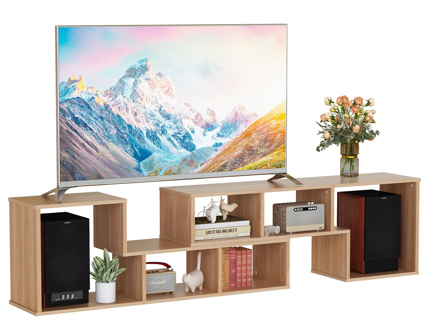 AWQM TV cabinet base frame, 2 piece cube bookshelf freestanding tv cabinet base frame