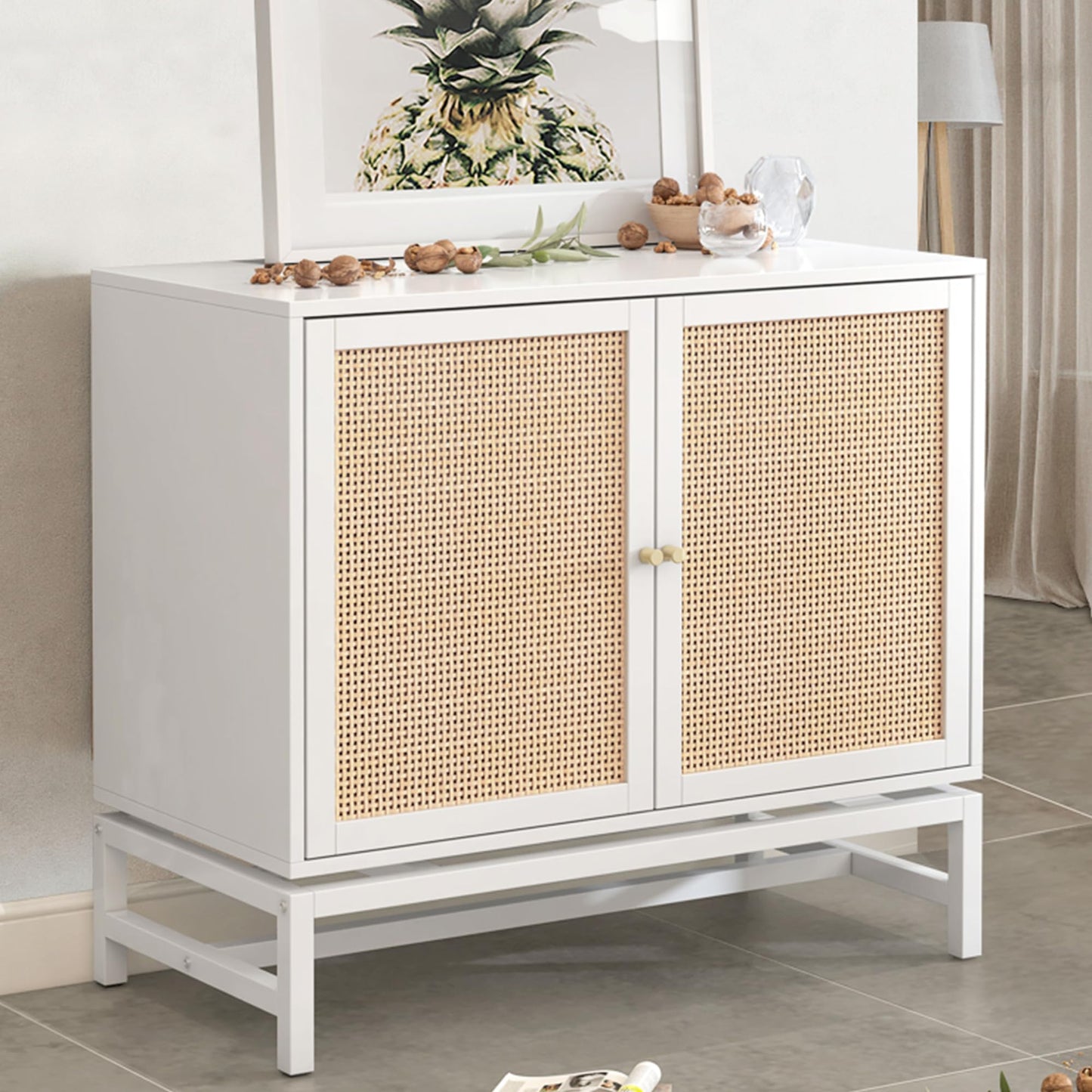 AWQM A rattan storage base cabinet, bathroom cabinet