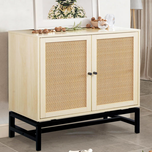 AWQM Storage Sideboard Natural Rattan Door Storage Cabinet(1PCS)