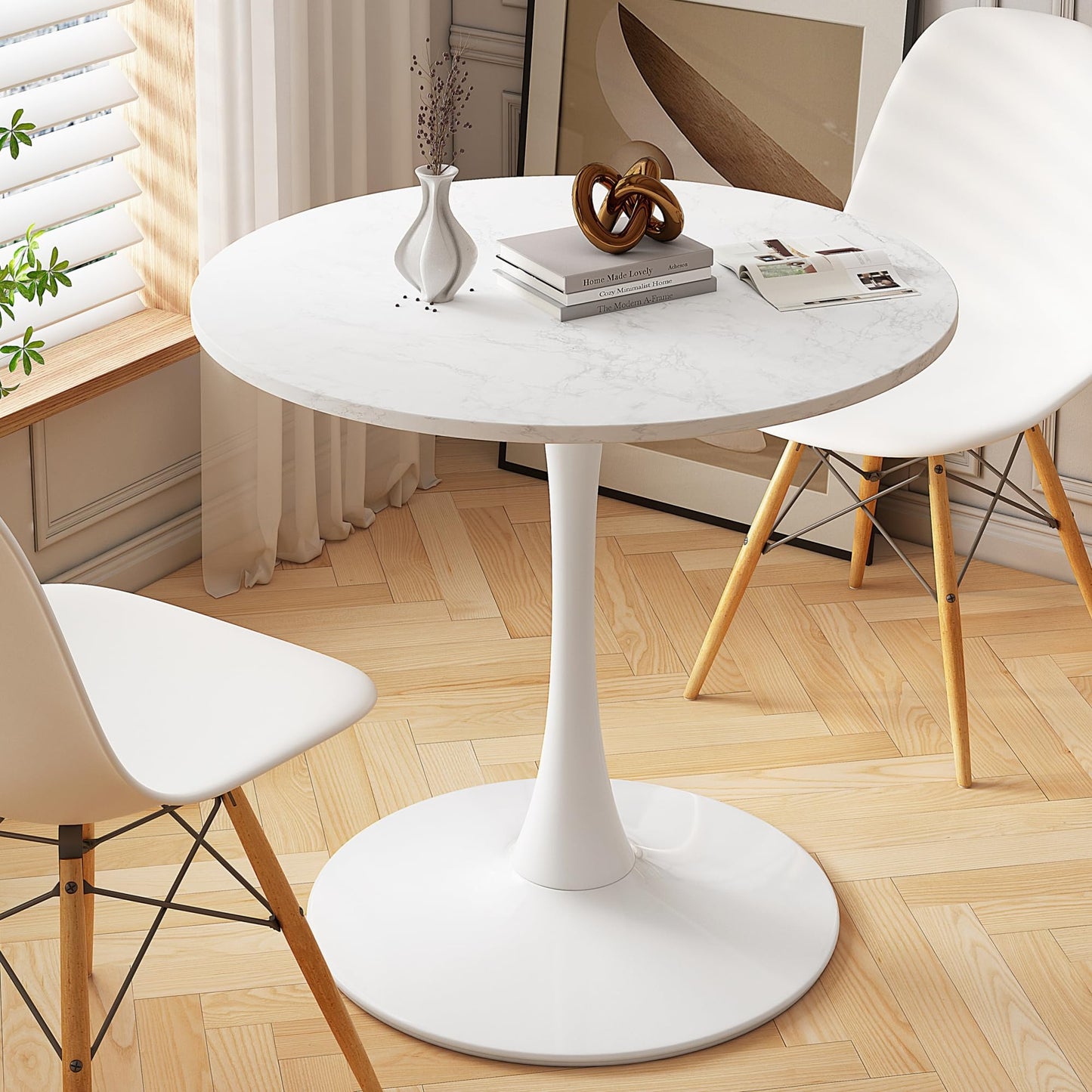 AWQM 32-Inch Modern Round Dining Table, Tables for 2-4