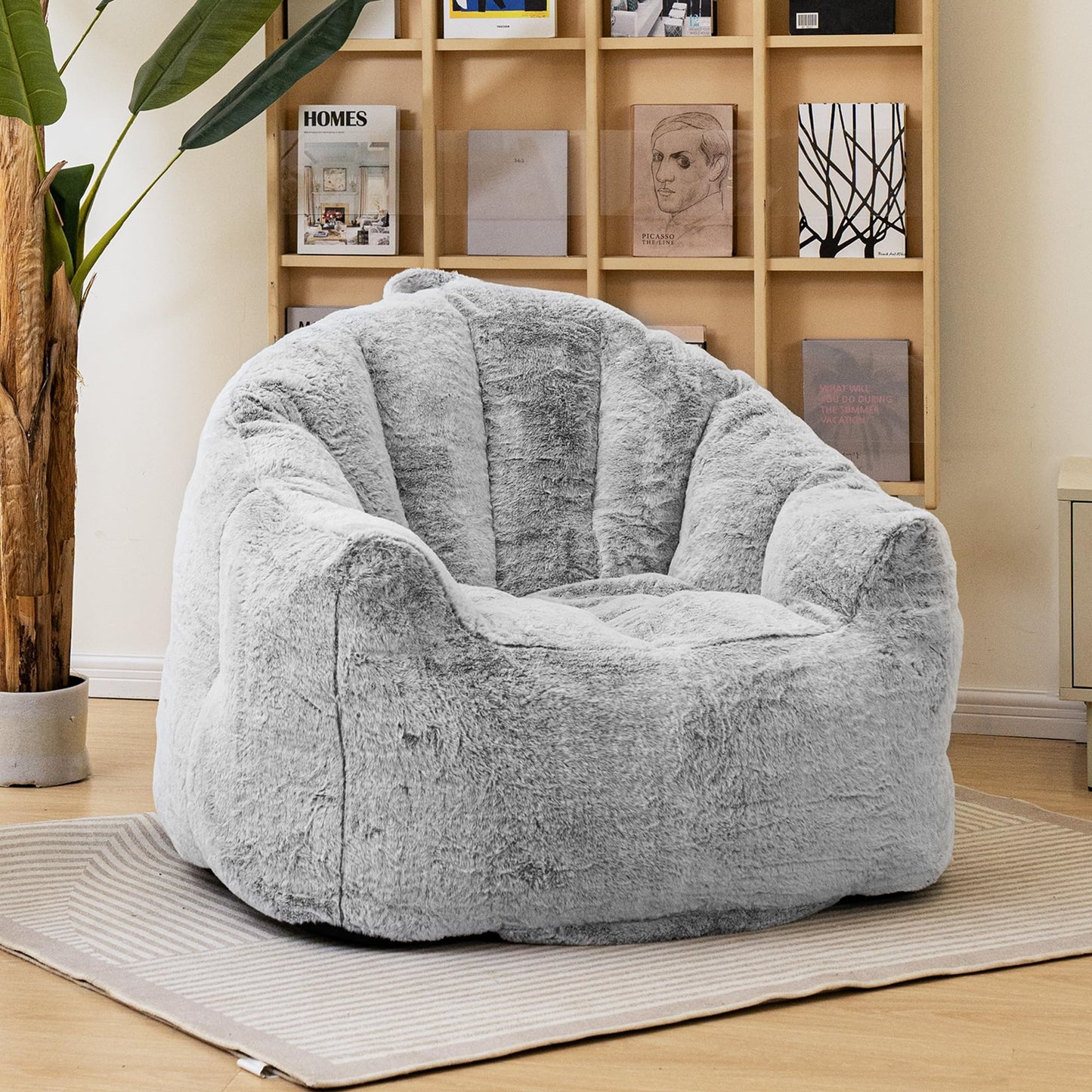 AWQM Giant Bean Bag Chair Stuffed Bean Bag Sofa with Stuffing