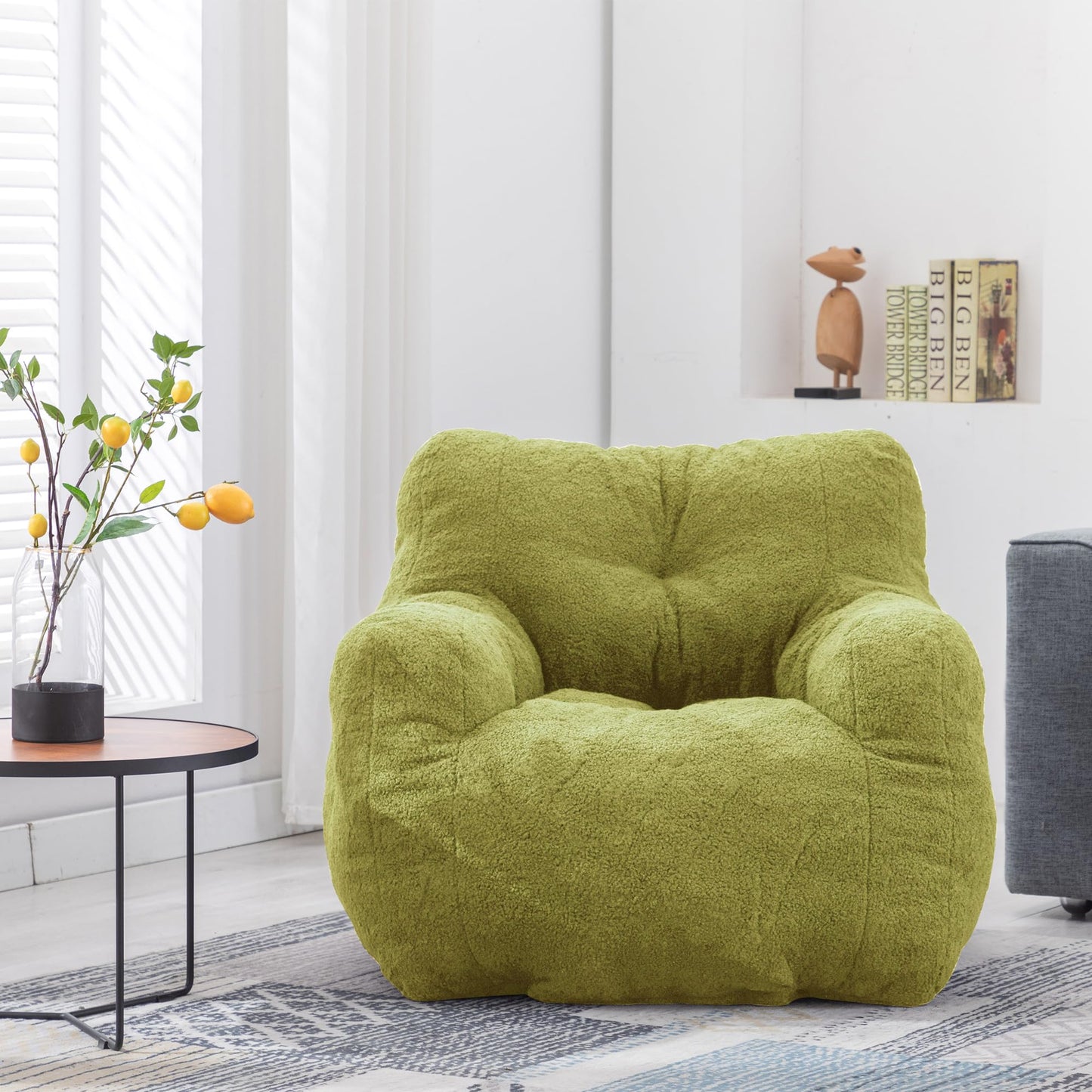 AWQM Bean Bag Chair, Tufted Soft Padded Bean Bag Chair, Lazy Susans