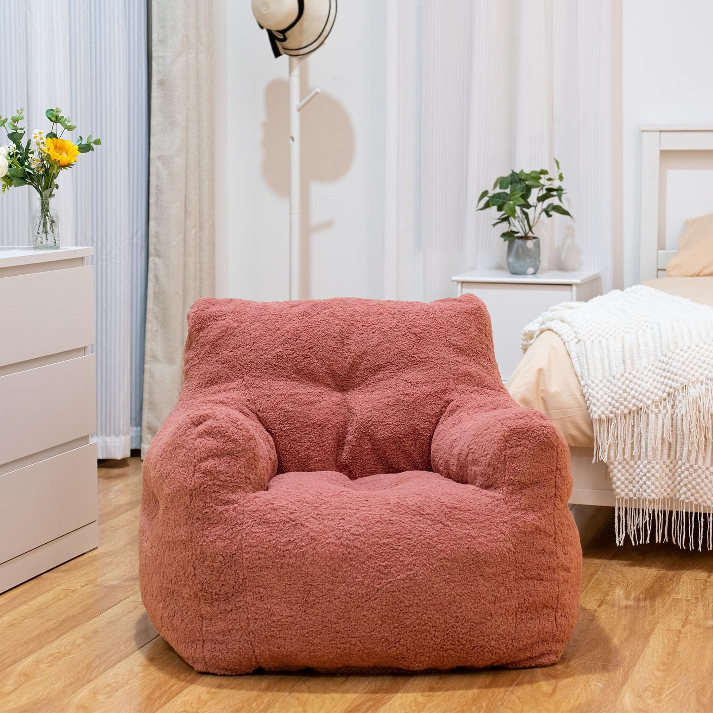 AWQM Bean Bag Chair, Tufted Soft Padded Bean Bag Chair, Lazy Susans