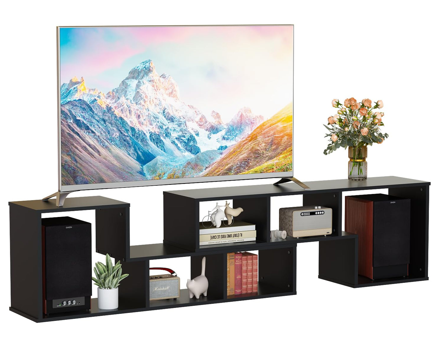 AWQM TV cabinet base frame, 2 piece cube bookshelf freestanding tv cabinet base frame