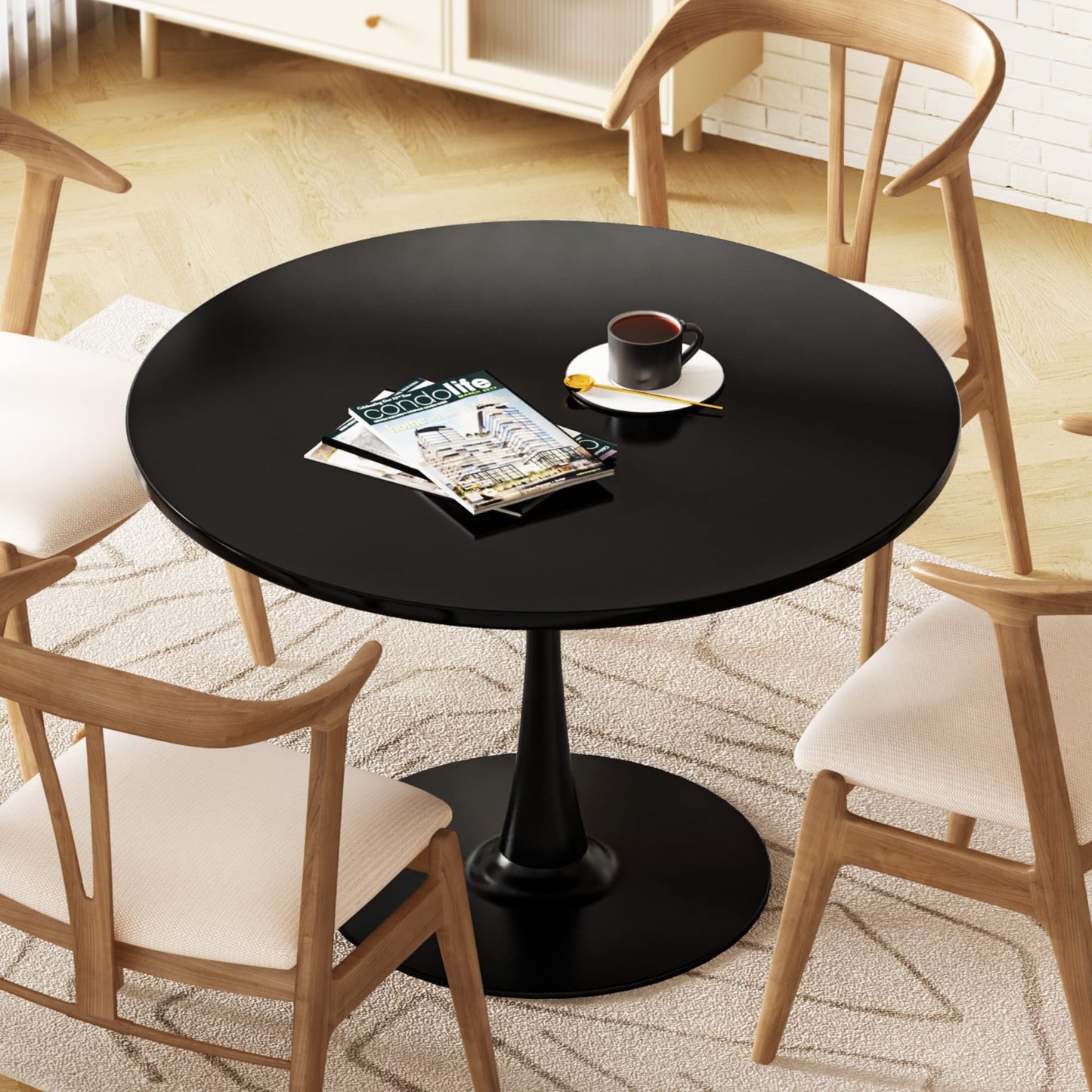 AWQM Round Dining Table, 31.5-Inch, Kitchen Table for 2-4 People