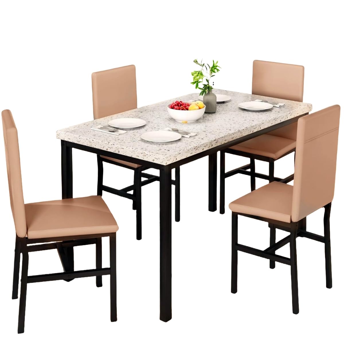 AWQM faux marble dining table and chairs