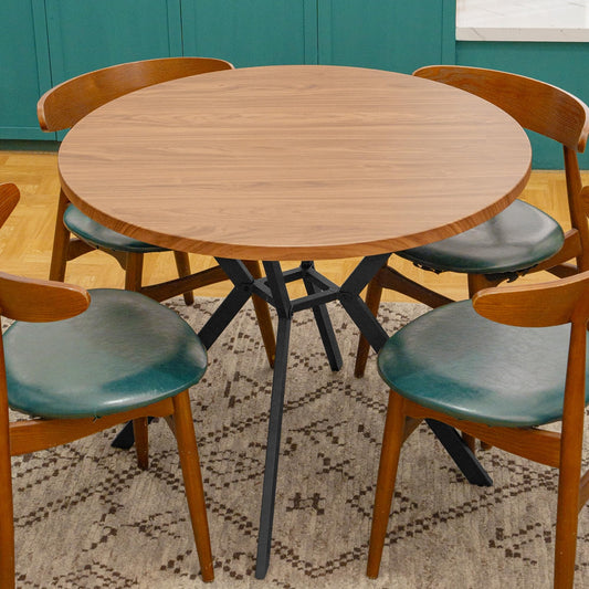 AWQM Mid-Century Modern Round Kitchen Dining Table for 4