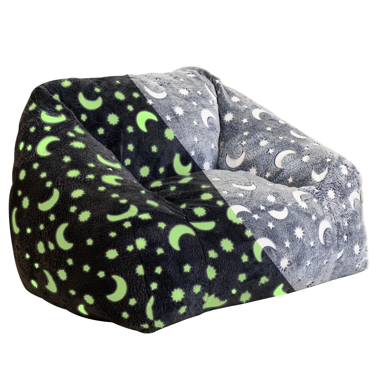 AWQM Children's Bean Bag Chair, Modern Moon Bean Bag Sofa with Foam Padding