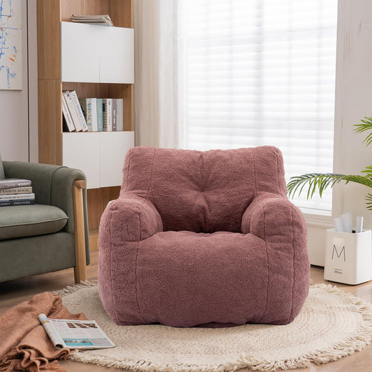 AWQM Fluffy Lazyboy Bean Bag Chair Padded Tufted Upholstered Bean Bag Chair