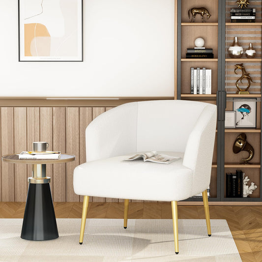 AWQM Sofa Chair with Armrests and Gold Legs