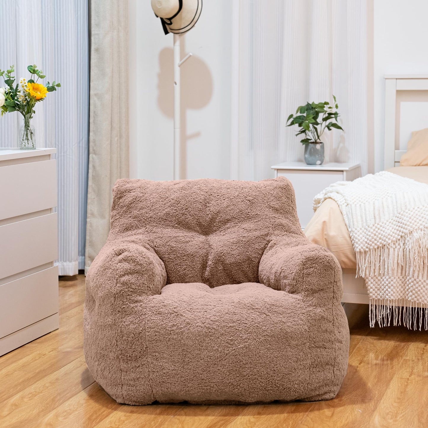 AWQM Bean Bag Chair, Tufted Soft Padded Bean Bag Chair, Lazy Susans