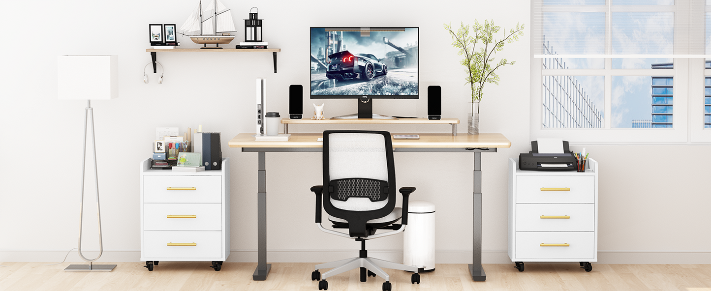 AWQM Mobile File Cabinet, 2 Lockable Rollers, File Storage Cabinet for Home Office