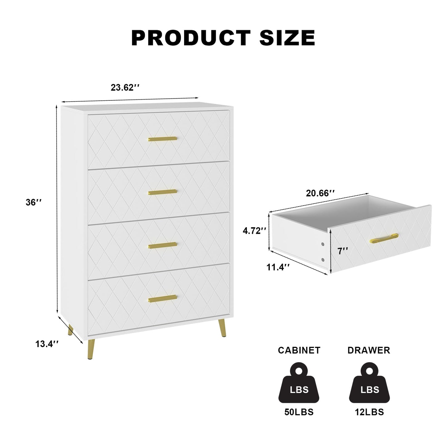 AWQM 4 Drawer Nightstand (Set of 2)