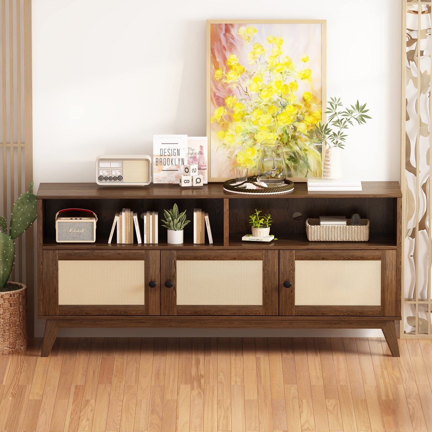 AWQM Mid-Century Modern TV Cabinet Living Room TV Cabinet
