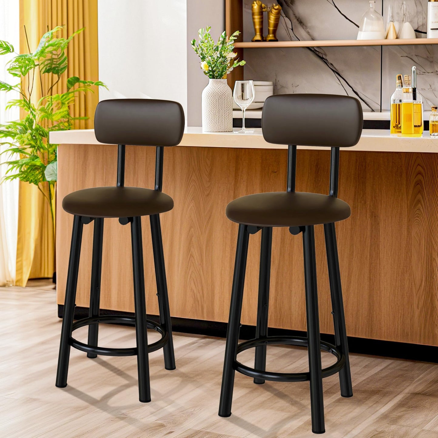 AWQM Bar Stool 2-Piece Set PU Material