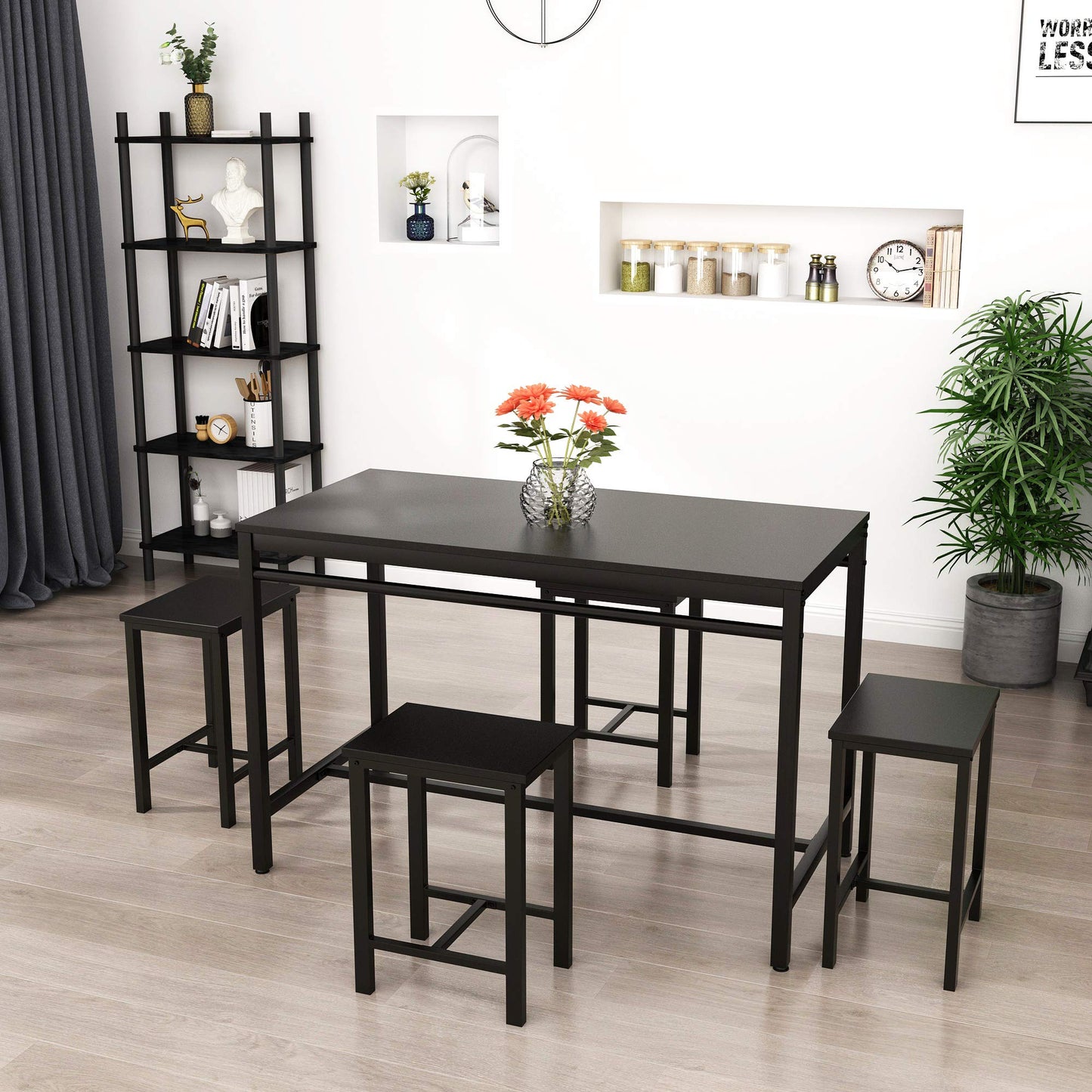 AWQM Modern Kitchen Industrial Dining Table and Chairs , Dining Table Set for 4