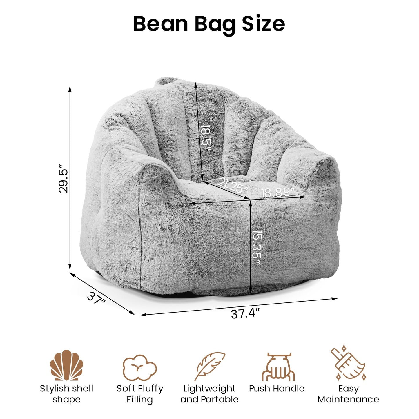 AWQM Giant Bean Bag Chair Stuffed Bean Bag Sofa with Stuffing
