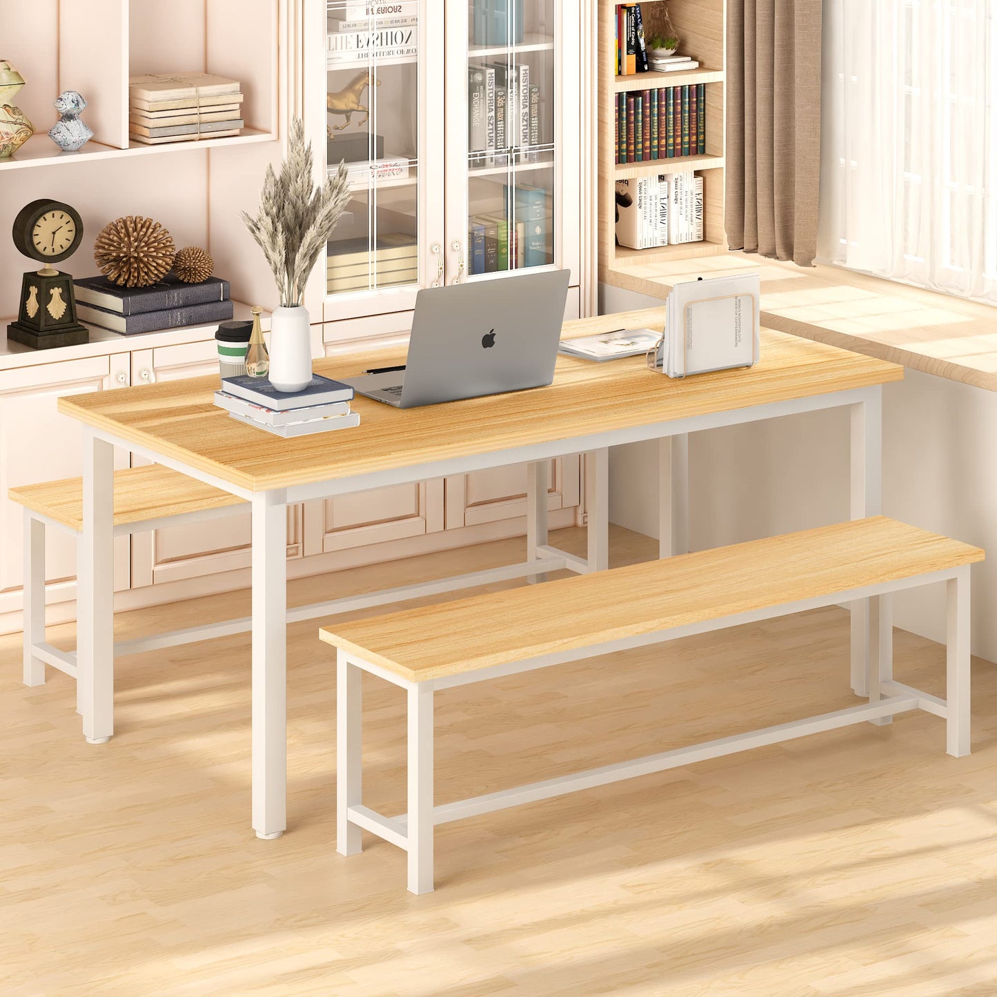 AWQM Industrial Wooden Kitchen Dining Set Dining Table for 2-4 People