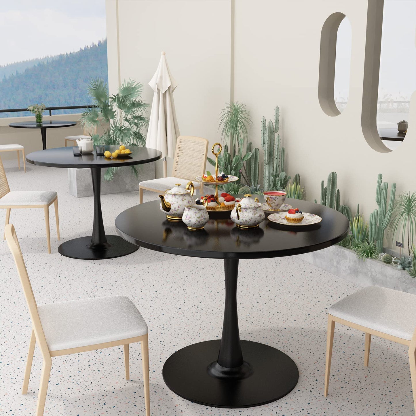 AWQM Round Dining Table, 31.5-Inch, Kitchen Table for 2-4 People