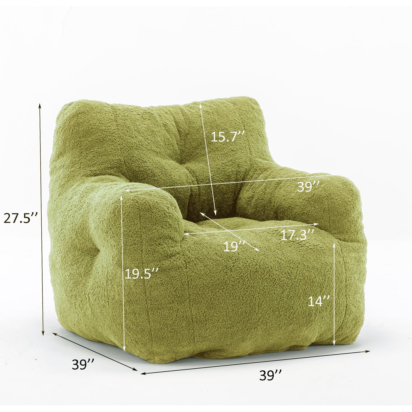 AWQM Bean Bag Chair, Tufted Soft Padded Bean Bag Chair, Lazy Susans