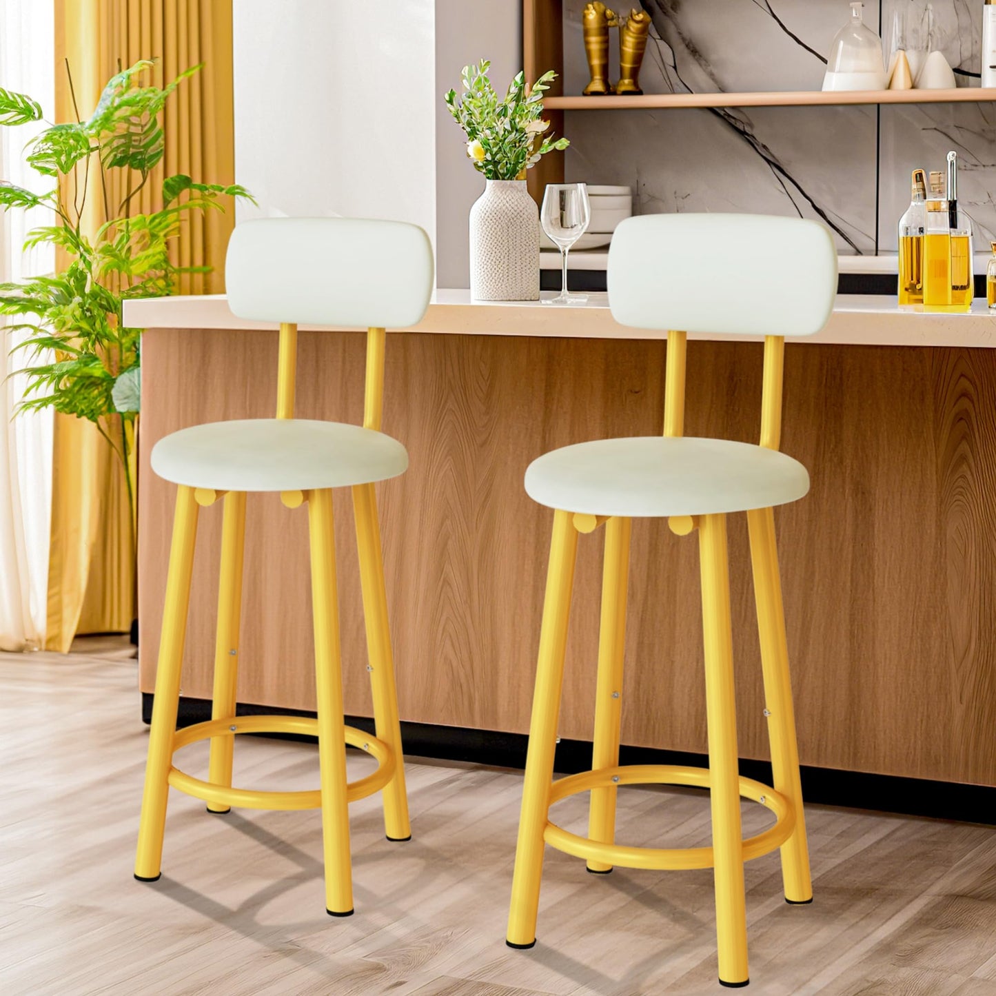 AWQM Bar Stool 2-Piece Set PU Material
