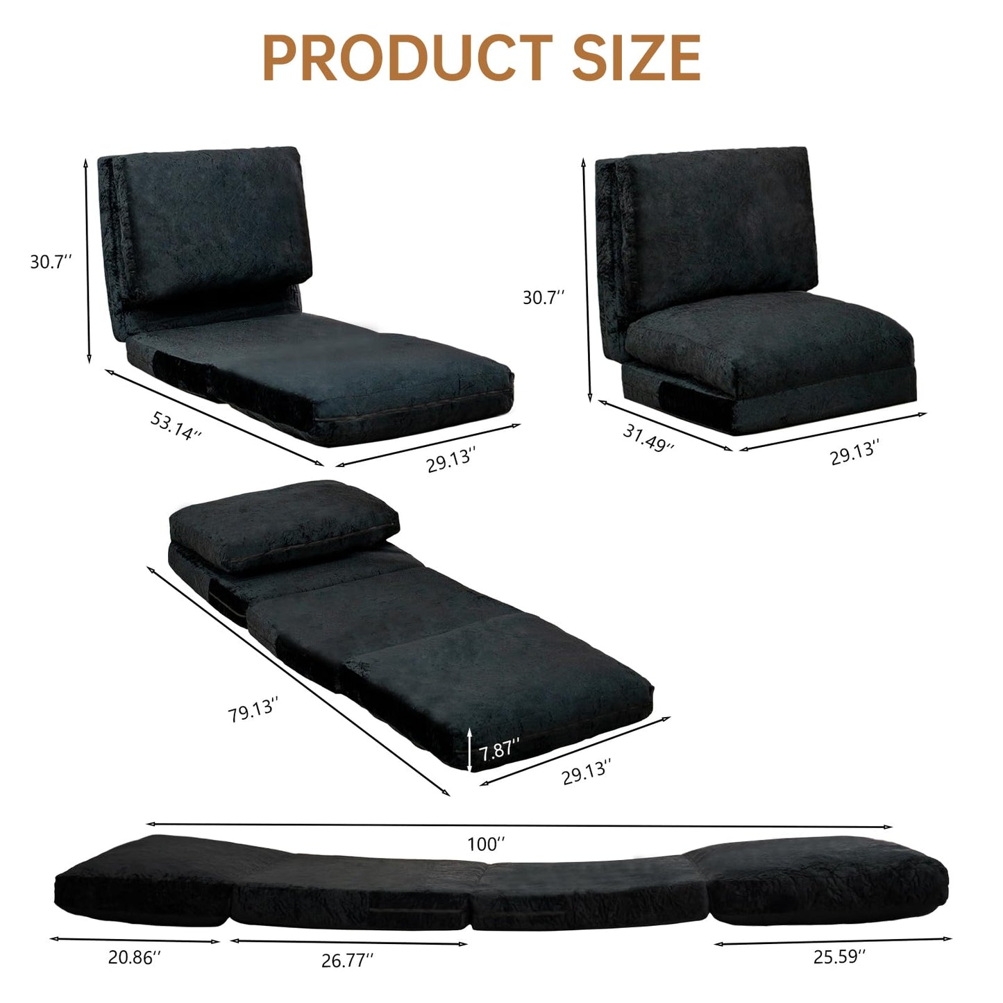 AWQM Bean Bag Bed Folding Sofa Bed, T Shape Folding Mattress